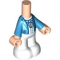 Microdoll Body Pants White with Medium Azure Jacket, White Shirt, Tie/Bow, Light Nougat Hands print Hellnougat