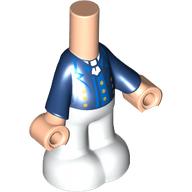Microdoll Body Pants White with Dark Blue Coat, Blue Shirt, White Tie, Nougat Hands print Light Nougat