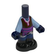 Microdoll Body Pants Dark Blue with Dark Brown Tunic, Magenta Trim, White Shirt, Black Feet, Dark Blue Hands print Dark Blue
