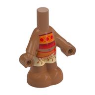 Microdoll Body Pants with Red/Orange Top, Tan Pants print Sienna Brown
