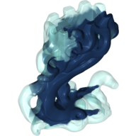 Lower Body, Ghost with Marbled Trans-Light Blue Pattern in Dark Blue