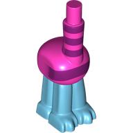 Minifig Creature Body, 4 Medium Azure Legs, Long Neck with Magenta Stripes Print (Troll) Dunkelrosa