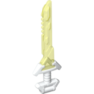 Weapon Sword with Angular Wide Hilt and Angular Blade Trans-Neon Green Pattern White