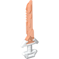 Weapon Sword with Angular Wide Hilt and Angular Blade Trans-Neon Orange Pattern White
