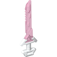 Weapon Sword with Angular Wide Hilt and Angular Blade Trans-Dark Pink Pattern White