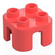 Duplo Chair with no Back / Stool Coral