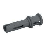 Technic Pin Long with Friction Ridges Lengthwise and Stop Bush [2 Lateral Holes, Small Pin Hole] Flat Silver