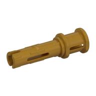 Technic Pin Long with Friction Ridges Lengthwise and Stop Bush [2 Lateral Holes, Small Pin Hole] Perlgold
