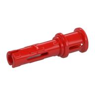 Technic Pin Long with Friction Ridges Lengthwise and Stop Bush [2 Lateral Holes, Small Pin Hole] Red