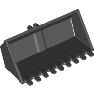 Construction Vehicle Bucket 4 × 8 with Locking 2 Finger Hinge, Raised Inside Black