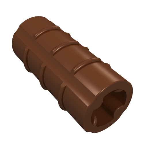 Technic Axle Connector Ridged [with x Hole x Orientation] Reddish Brown