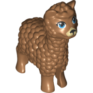 Animal, Llama with Medium Blue Eyes, Tan Nose Mittelnougat