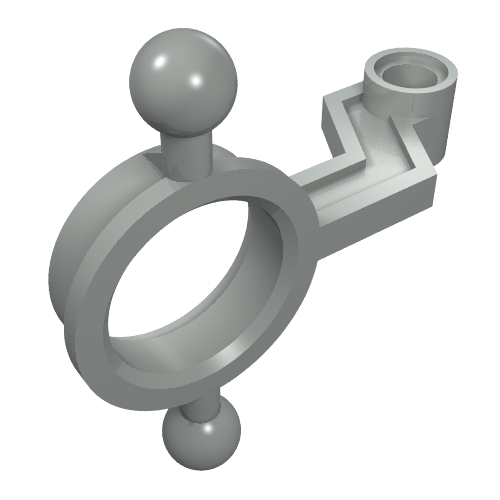 Technic Steering Arm Large with Hub, Towballs - Pin Connection Light Gray