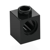 Technic Stein 1 × 1 mit Pinloch Schwarz