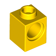 Technic Stein 1 × 1 mit Pinloch Gelb