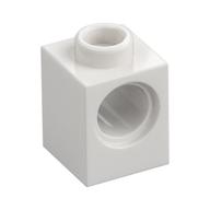 Technic Brick 1 × 1 with Pin Hole White
