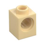 Technic Stein 1 × 1 mit Pinloch Beige