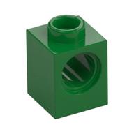 Technic Brick 1 × 1 with Pin Hole Green