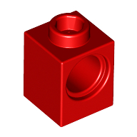 Technic Brick 1 × 1 with Pin Hole Red