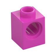 Technic Brick 1 × 1 with Pin Hole Dark Pink