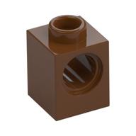 Technic Stein 1 × 1 mit Pinloch Rotbraun