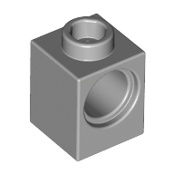 Technic Stein 1 × 1 mit Pinloch Hellblaugrau
