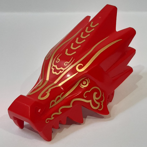 Creature Body Part, Dragon Head Upper Jaw with Gold Markings print Rot