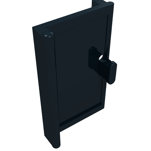 Door 1 × 2 × 3 with Vertical Handle Black