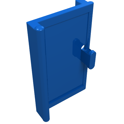 Door 1 × 2 × 3 with Vertical Handle Blau