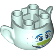 Minifig Head Special, with Ears and 4 Studs on Top, with Face with Lime Nose and Open Mouth Print (Guy Diamond) Hellaqua
