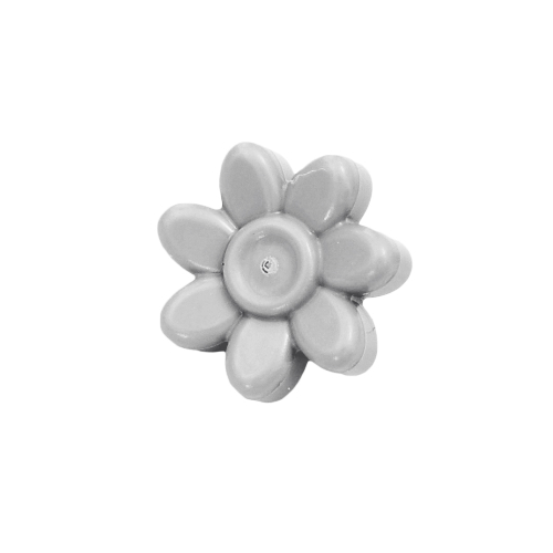 Plant, Flower, 7 Petals on Pin Flat Silver