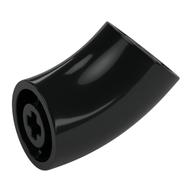 Brick Round 2 × 2 D. Tube with 45° Elbow and Axle Holes (Crossholes) at Each End [SHORT] Schwarz