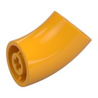 Brick Round 2 × 2 D. Tube with 45° Elbow and Axle Holes (Crossholes) at Each End [SHORT] Leuchtendes Hellorange