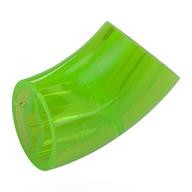 Brick Round 2 × 2 D. Tube with 45° Elbow and Axle Holes (Crossholes) at Each End [SHORT] Trans-Bright Green