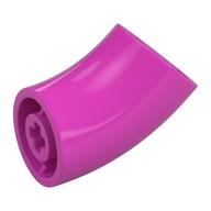 Brick Round 2 × 2 D. Tube with 45° Elbow and Axle Holes (Crossholes) at Each End [SHORT] Dark Pink