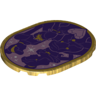 Tile Round 6 × 8 with Belle/Cinderella/Tiana/Ariel Silhouette print Perlgold