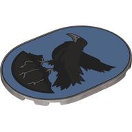 Tile Round 6 × 8 with Ravenclaw Crest print Flat Silver