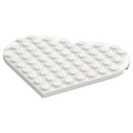 Plate Angled 9 × 9 Heart Shape Weiß