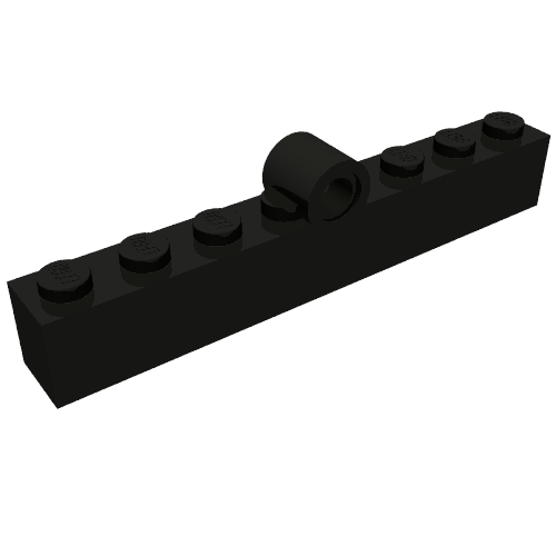 Hinge Brick 1 × 8 Complete Assembly Schwarz