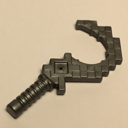 Weapon Sickle, Pixelated in Flat Silver