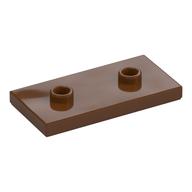 Plate Special 2 × 4 with Groove and Two Center Studs (Jumper) Rotbraun