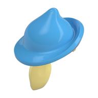 Hair and Hat, Ponytail Bright Light Yellow Pattern Mittelblau