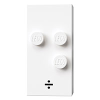 Braille Brick 2 × 4 with 3 Studs ⠲ and '÷' Print Weiß