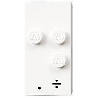 Braille Brick 2 × 4 with 3 Studs ⠲ and '. ÷' Print Weiß