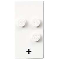 Braille Brick 2 × 4 with 3 Studs ⠲ and '+' Print Weiß