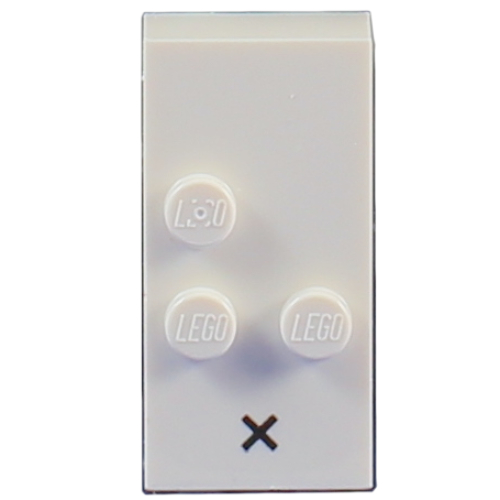 Braille Brick 2 × 4 with 3 Studs ⠦ and 'x' (Multiply) Print White