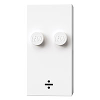 Braille Brick 2 × 4 with 2 Studs ⠒ and '÷' print Weiß