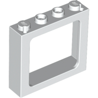 Window 1 × 4 × 3 Train with Shutter Holes and Solid Studs on Ends
