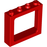 Window 1 × 4 × 3 Train with Shutter Holes and Solid Studs on Ends Rot