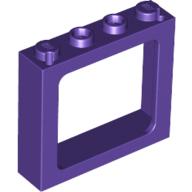 Window 1 × 4 × 3 Train with Shutter Holes and Solid Studs on Ends Dunkellila
